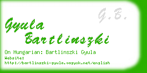 gyula bartlinszki business card